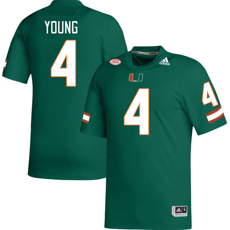 #4 Colbie Young Miami Hurricanes Jerseys Football Stitched-Green